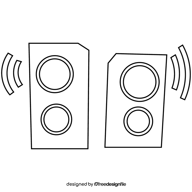 Musician speakers black and white clipart
