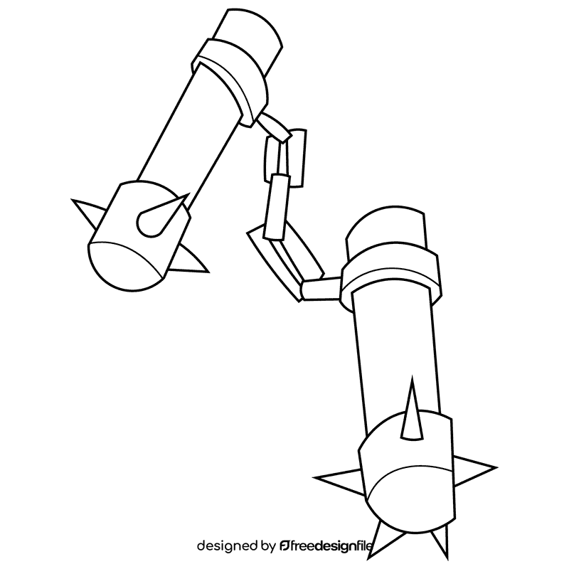 Ninja nunchucks black and white clipart