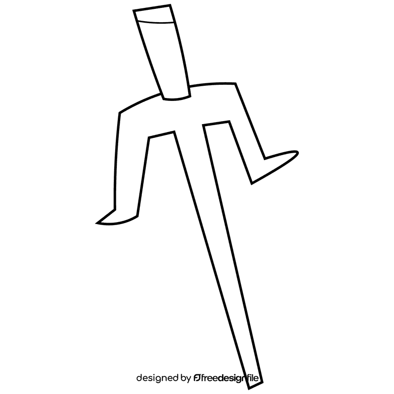 Ninja sai black and white clipart