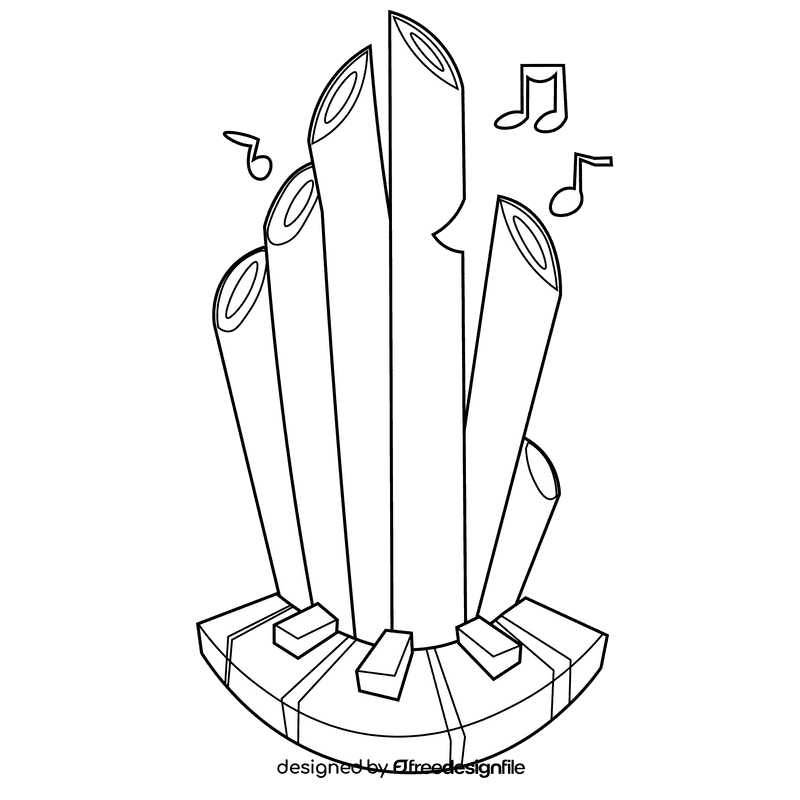 Church pipe organ black and white clipart