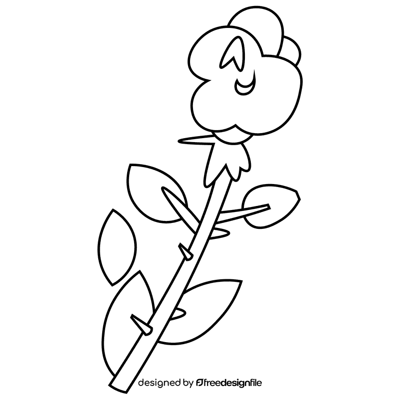 Nun rose black and white clipart