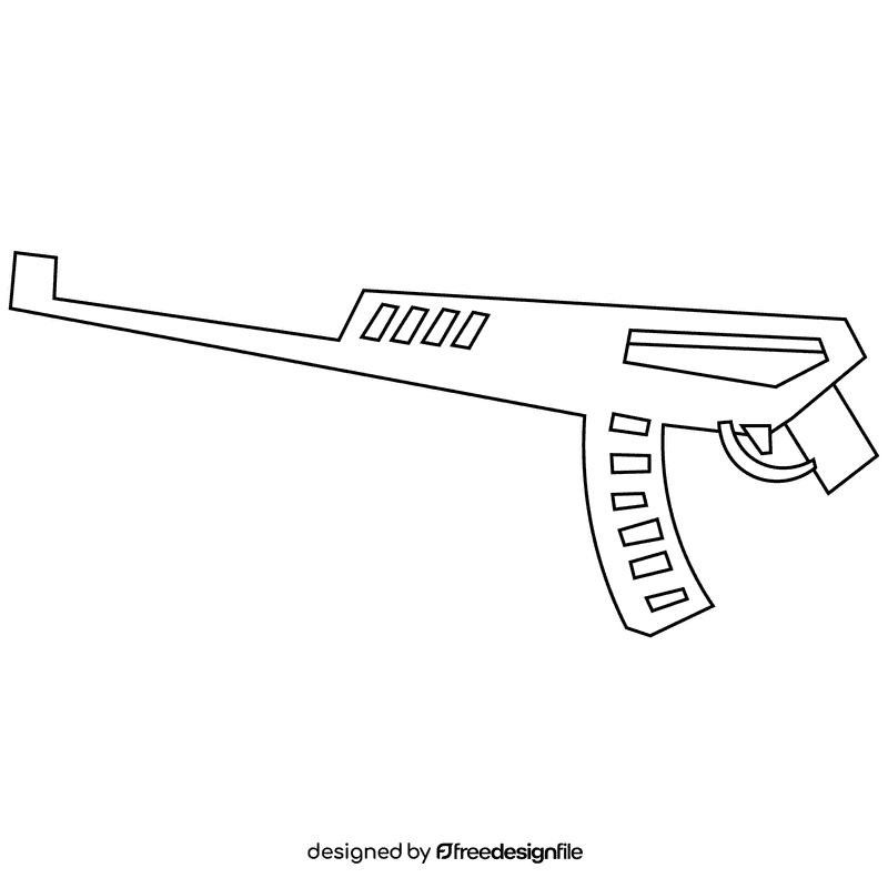 Paratrooper gun black and white clipart