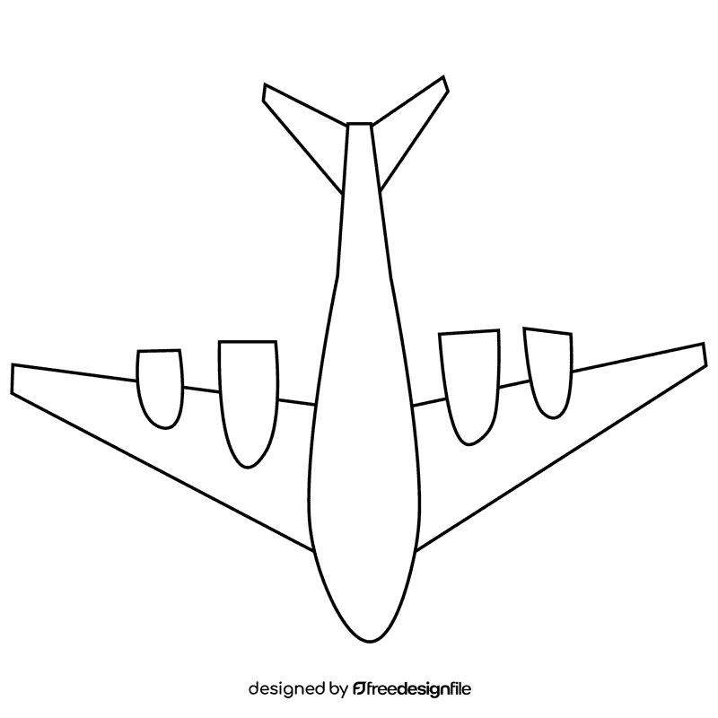 Paratrooper plane black and white clipart