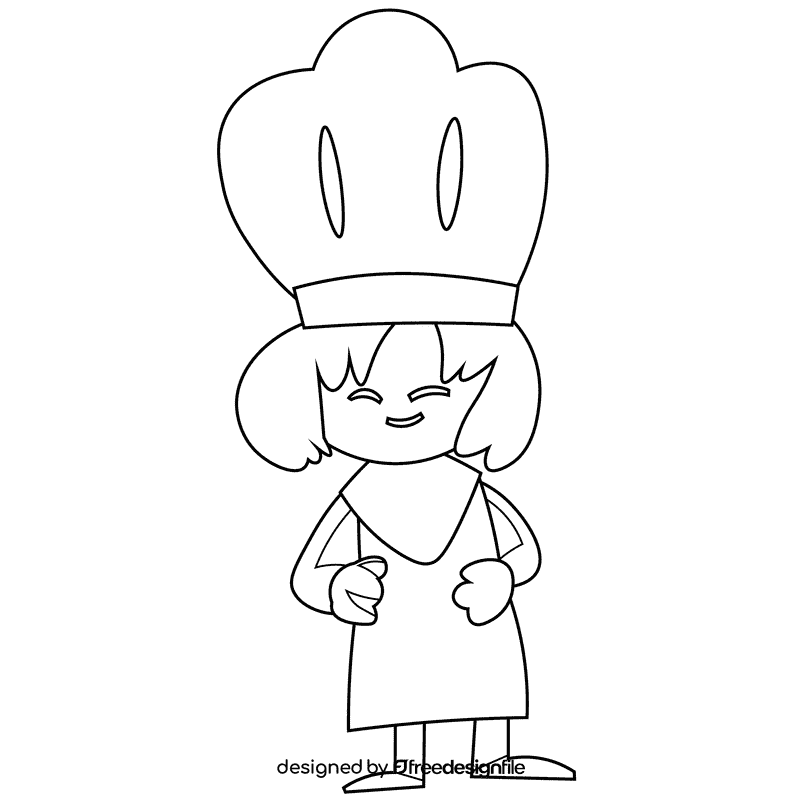 Pastry chef black and white clipart