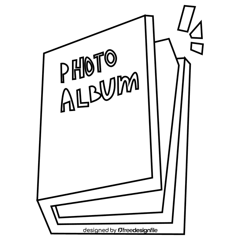 Photographer photo album black and white clipart