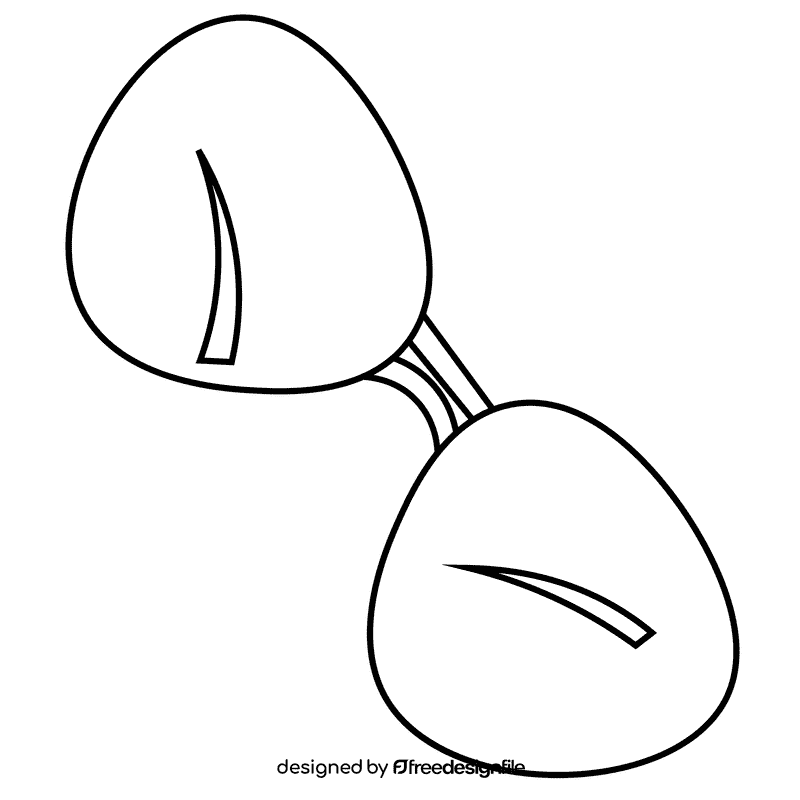 Pilot glasses black and white clipart