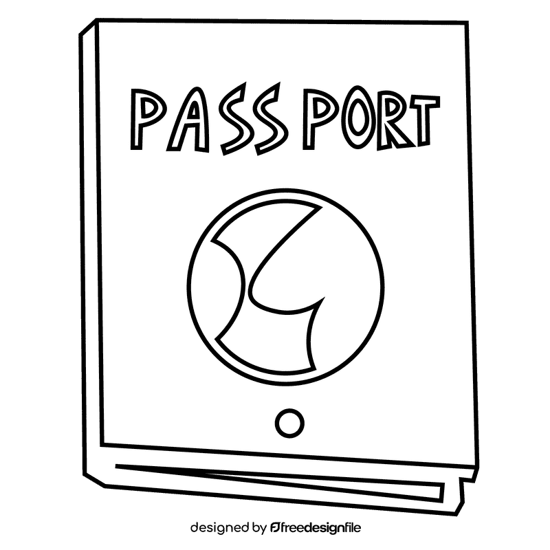 Pilot passport black and white clipart