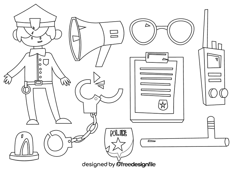 Policeman black and white vector