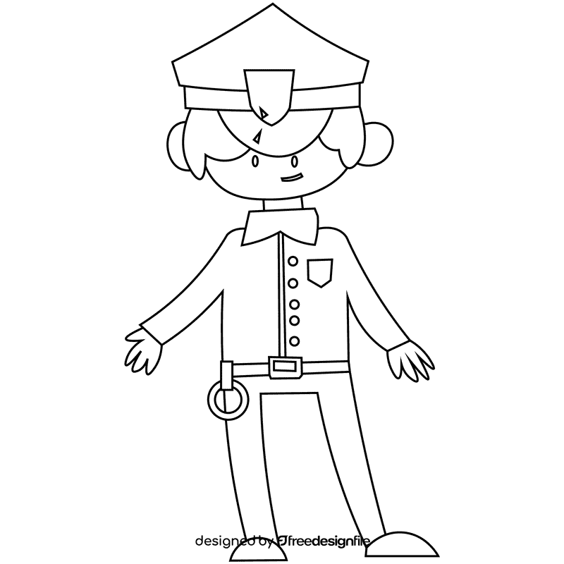 Policeman black and white clipart