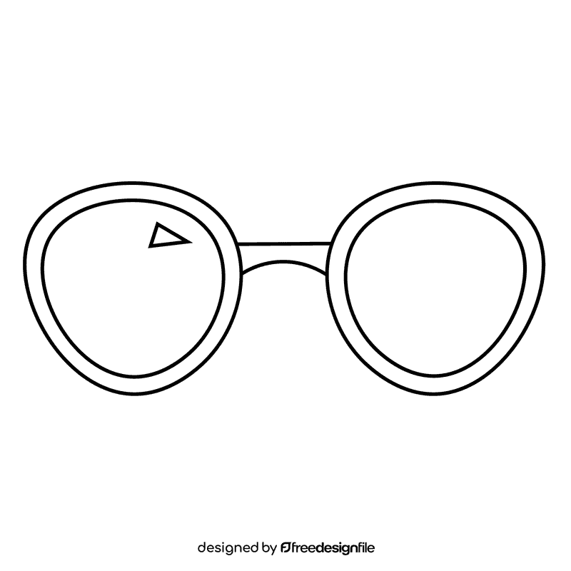 Policeman sunglasses black and white clipart