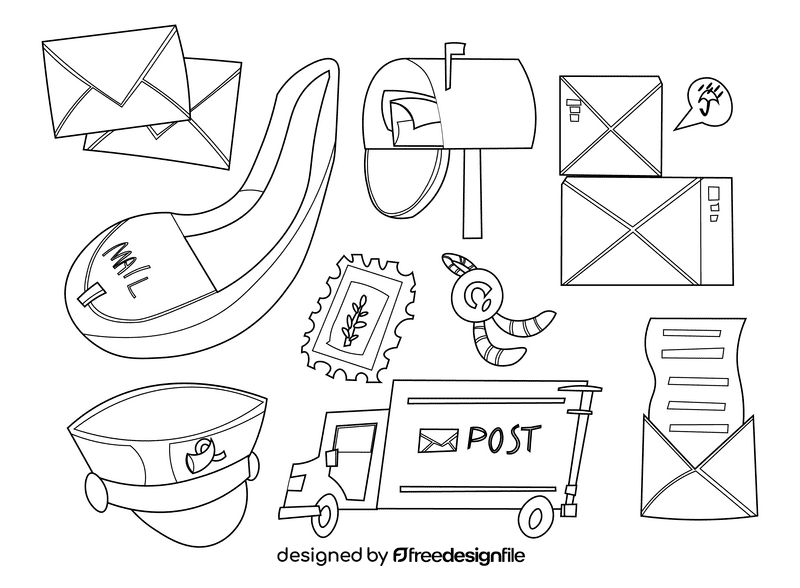 Postman black and white vector