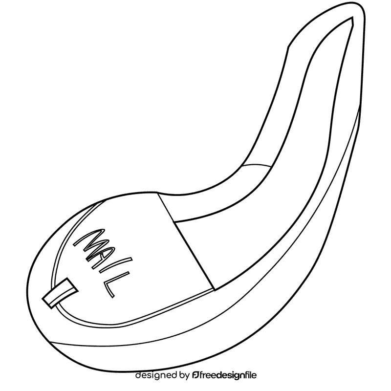Postman bag black and white clipart