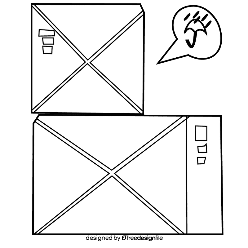 Postman boxes black and white clipart