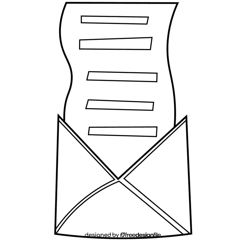 Postman letter black and white clipart