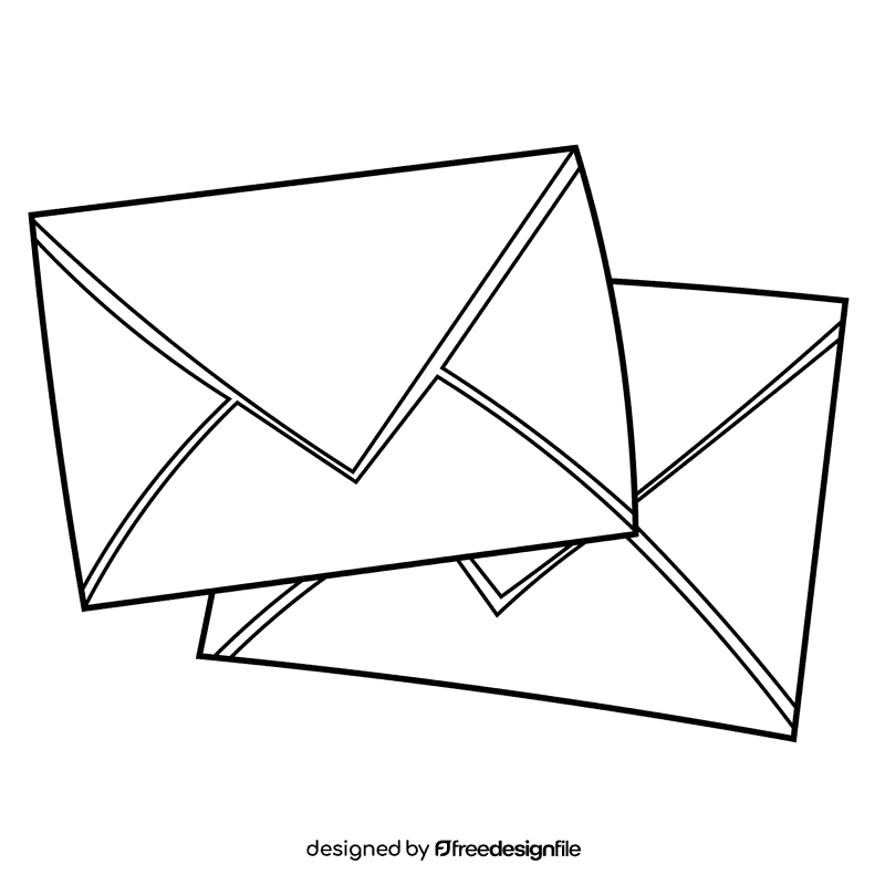 Postman letters black and white clipart