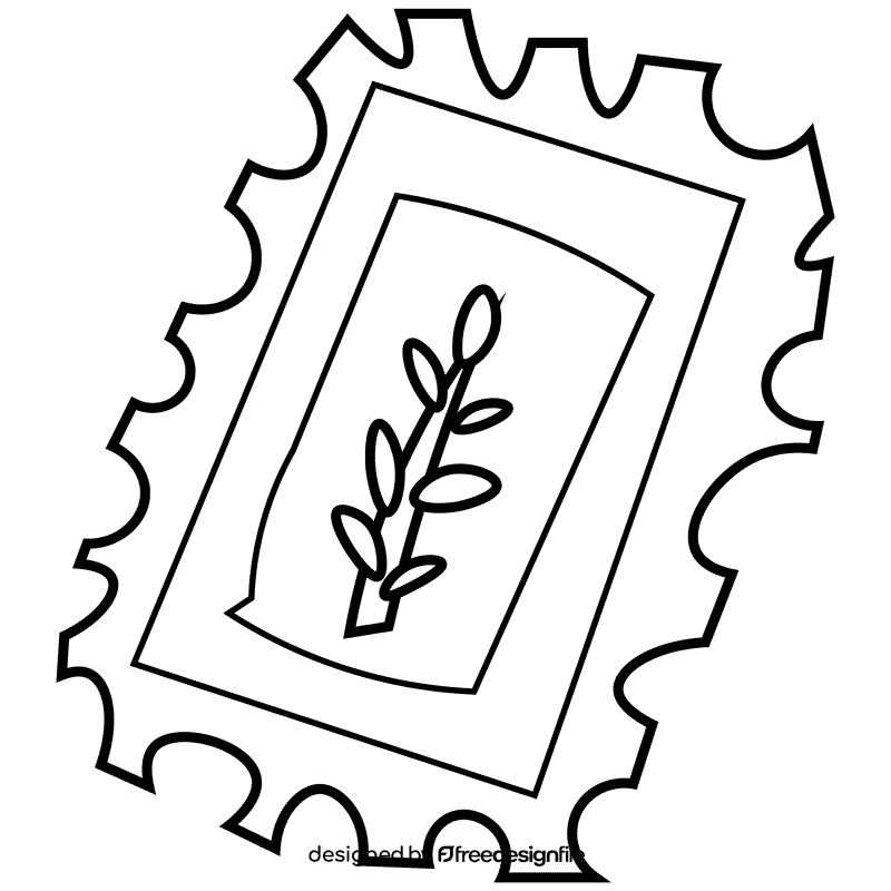 Postman stamp black and white clipart