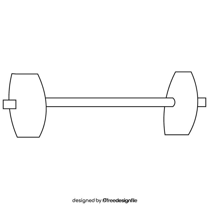 Powerlifter barbell black and white clipart