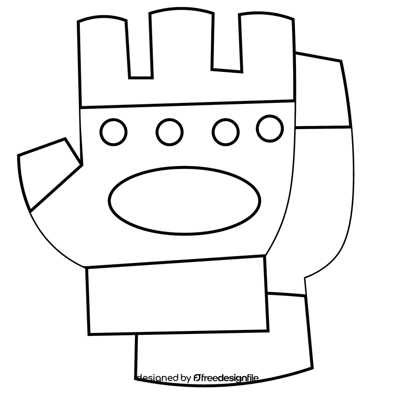 Powerlifter gloves black and white clipart