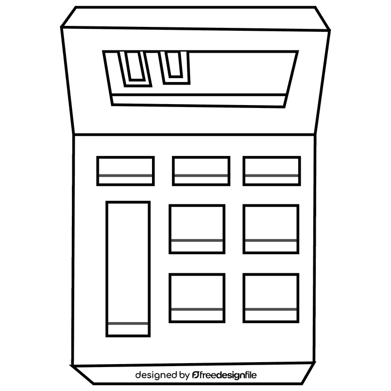 Programmer calculator black and white clipart