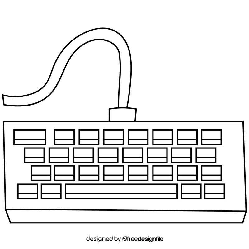 Programmer keyboard black and white clipart