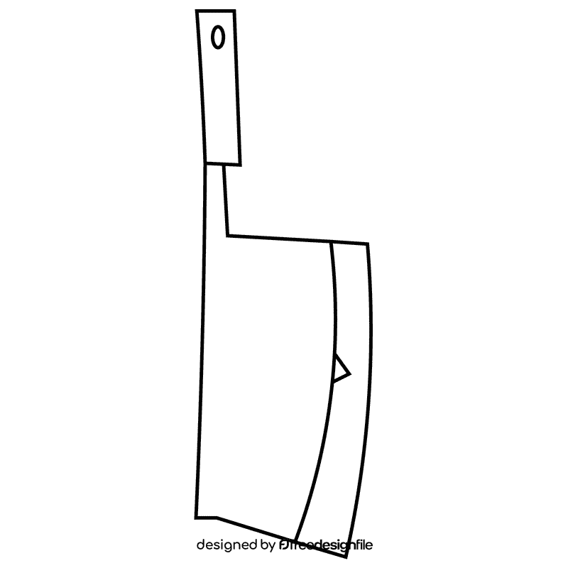 Cook cleaver black and white clipart