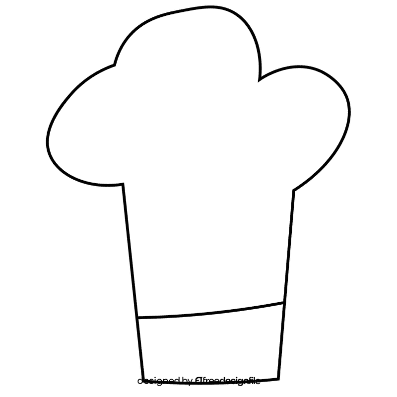 Cook hat black and white clipart