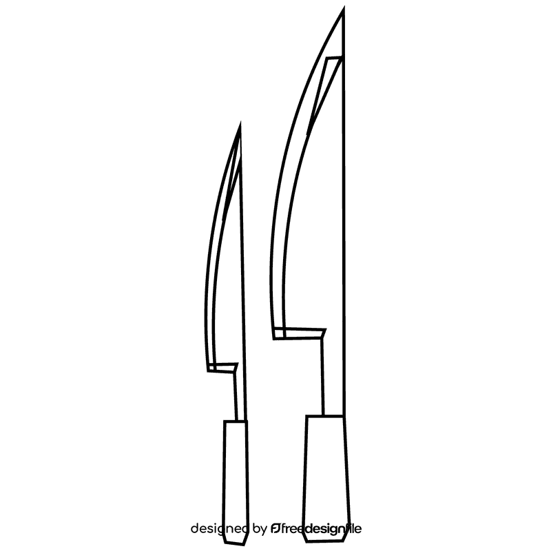 Cook knives black and white clipart