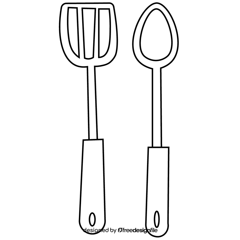 Cooking Utensils and Tools black and white clipart