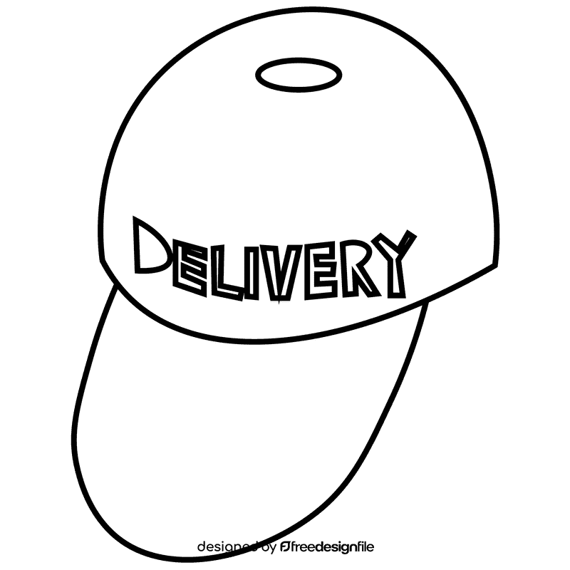 Courier cap black and white clipart