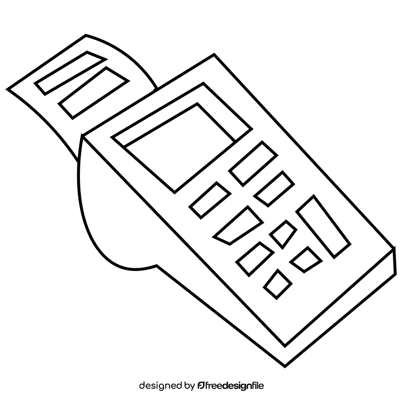 Courier terminal black and white clipart