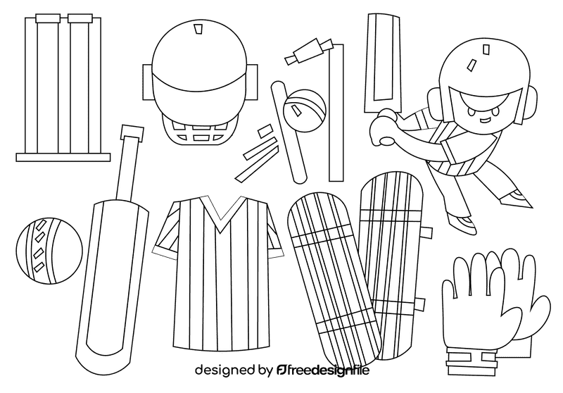 Cricket black and white vector