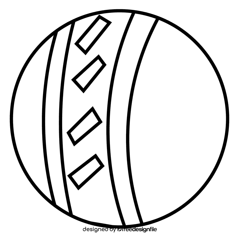 Cricket ball black and white clipart