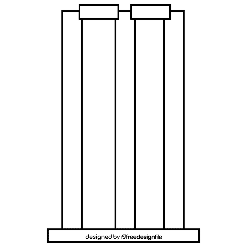 Cricket bar black and white clipart