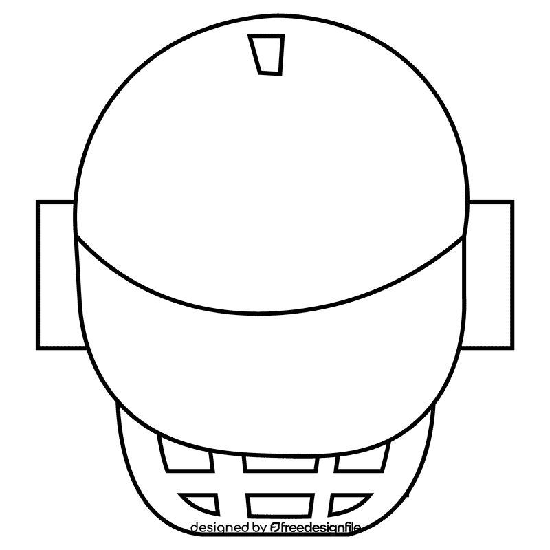 Cricket helmet black and white clipart