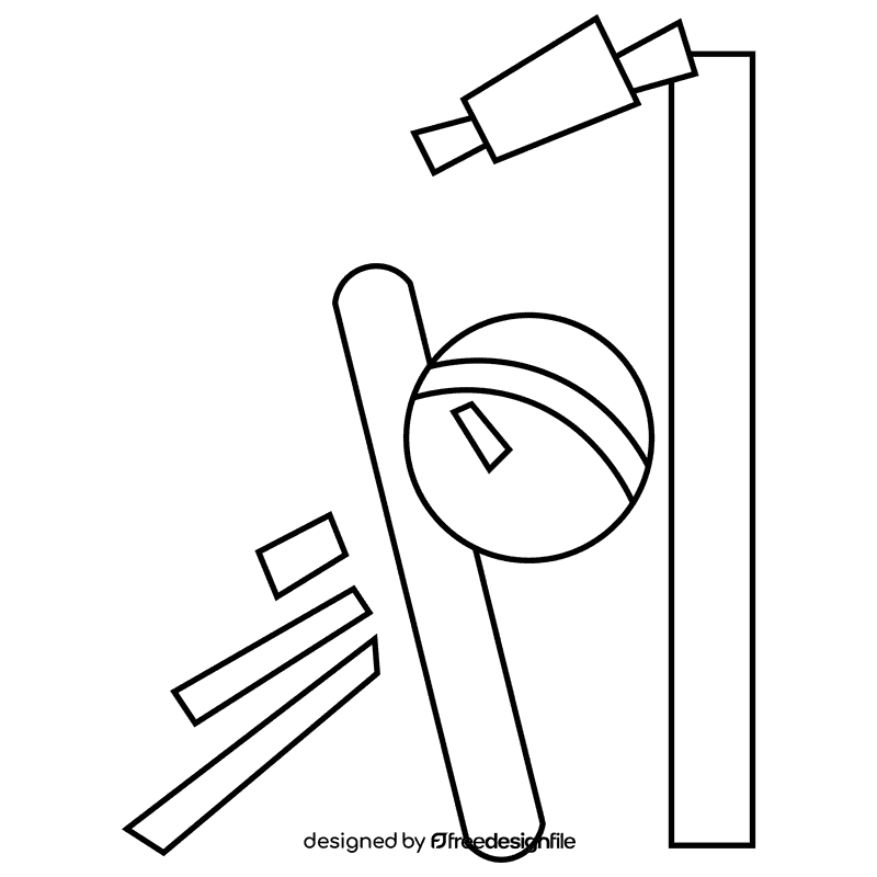 Cricket hit black and white clipart