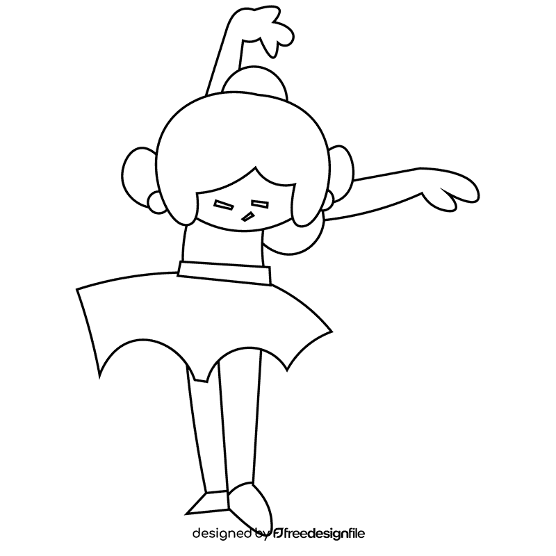 Dancer black and white clipart