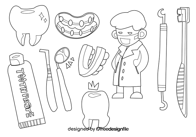 Dentist black and white vector