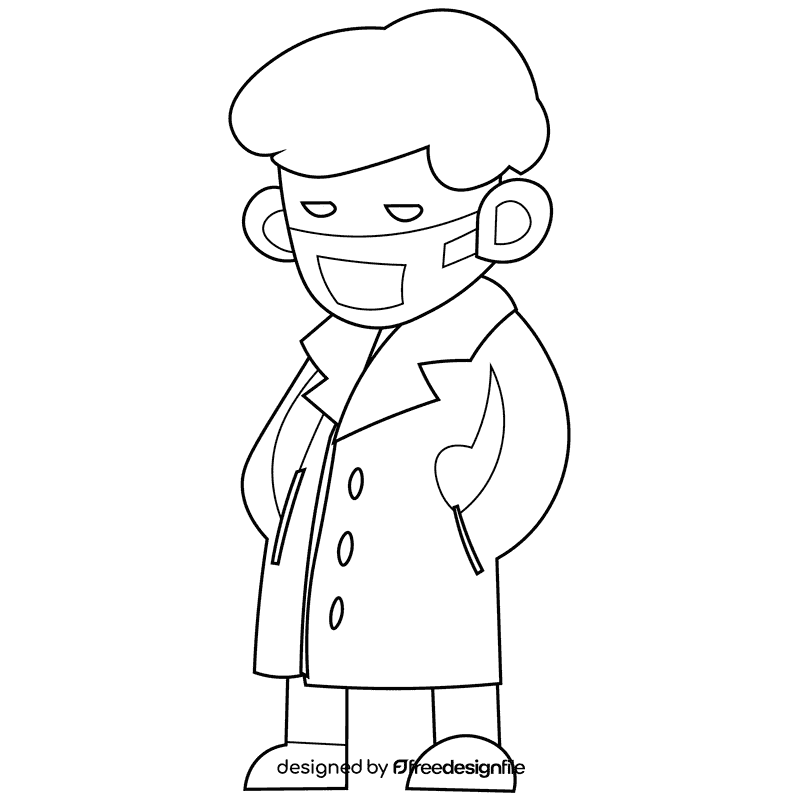 Dentist black and white clipart