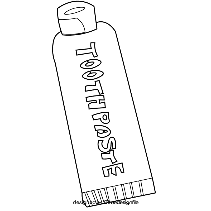Dentist toothpaste black and white clipart