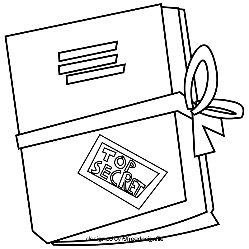 Detective document black and white clipart