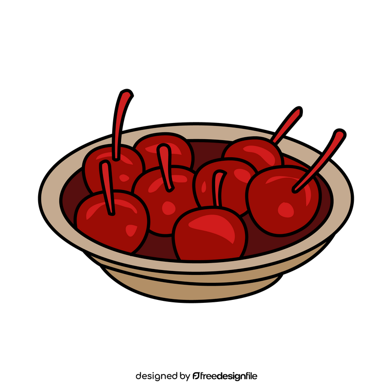 Cherries on plate clipart