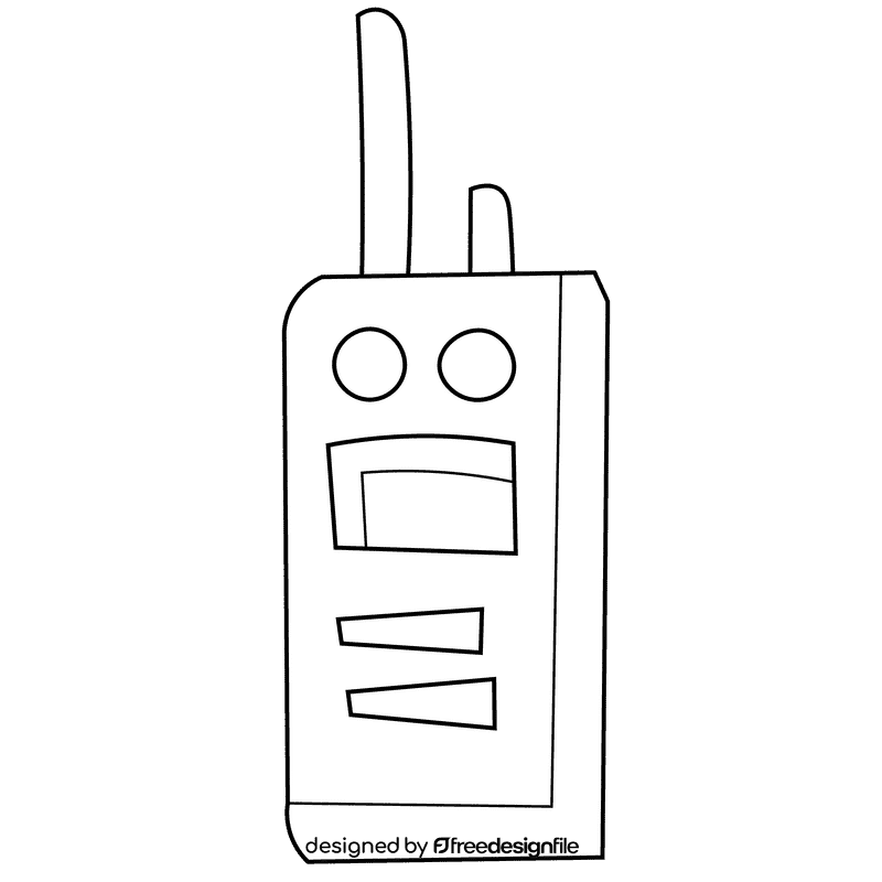 Detective radioset black and white clipart