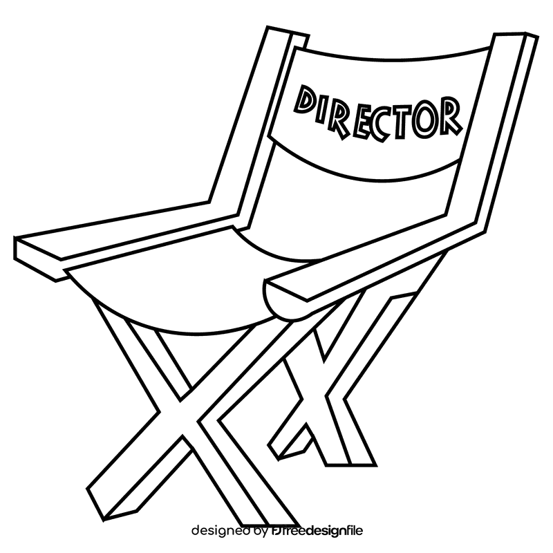 Director chair black and white clipart