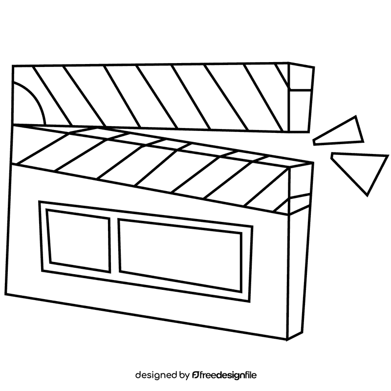 Director clap black and white clipart
