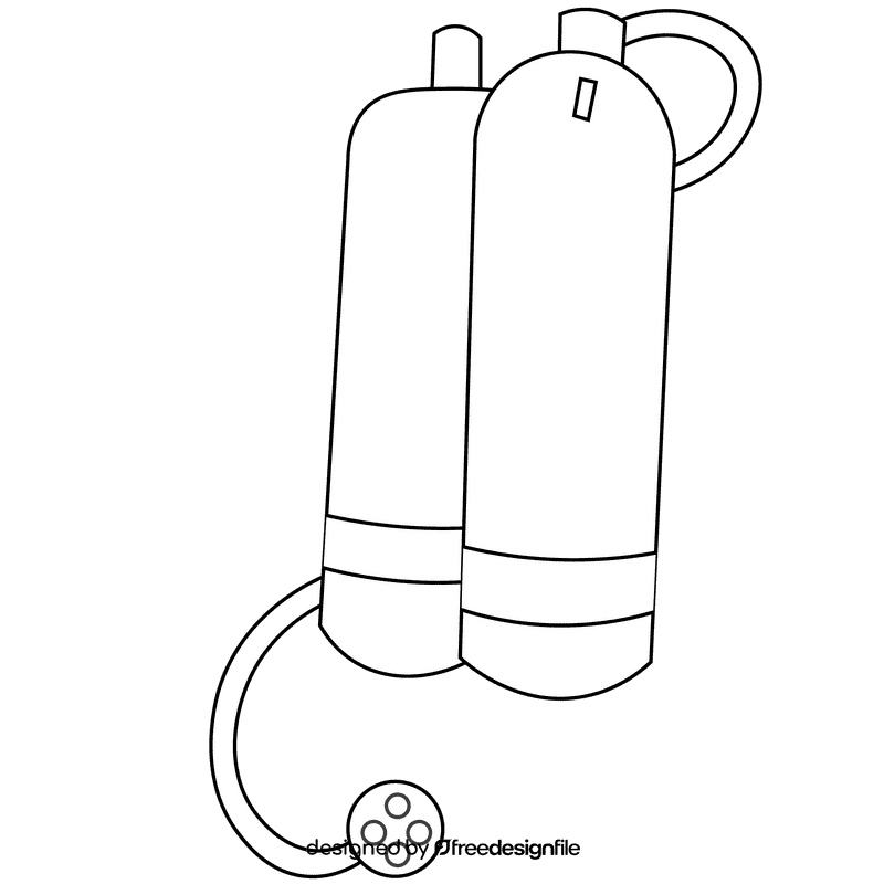 Diver air black and white clipart