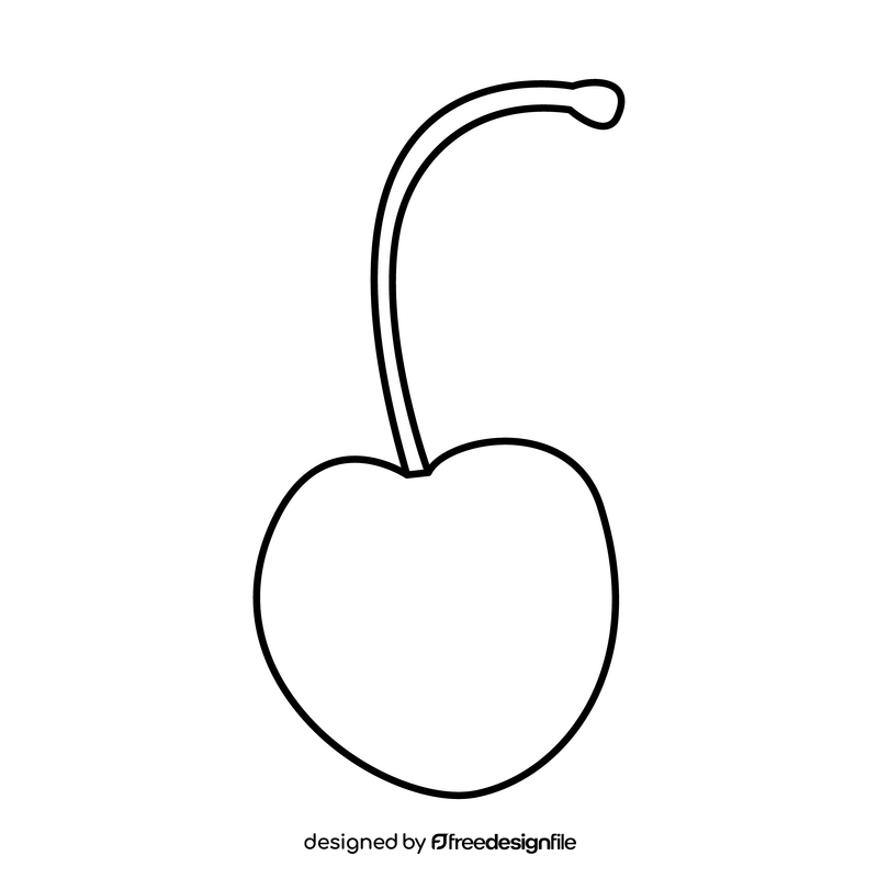 Cherry berry black and white clipart