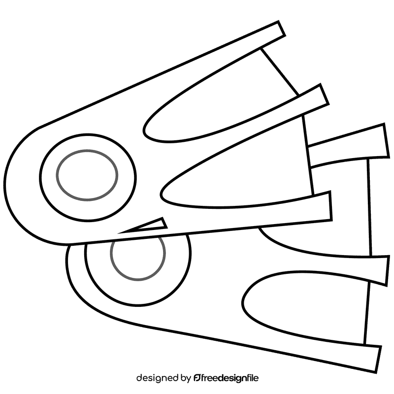 Diver swimmers black and white clipart