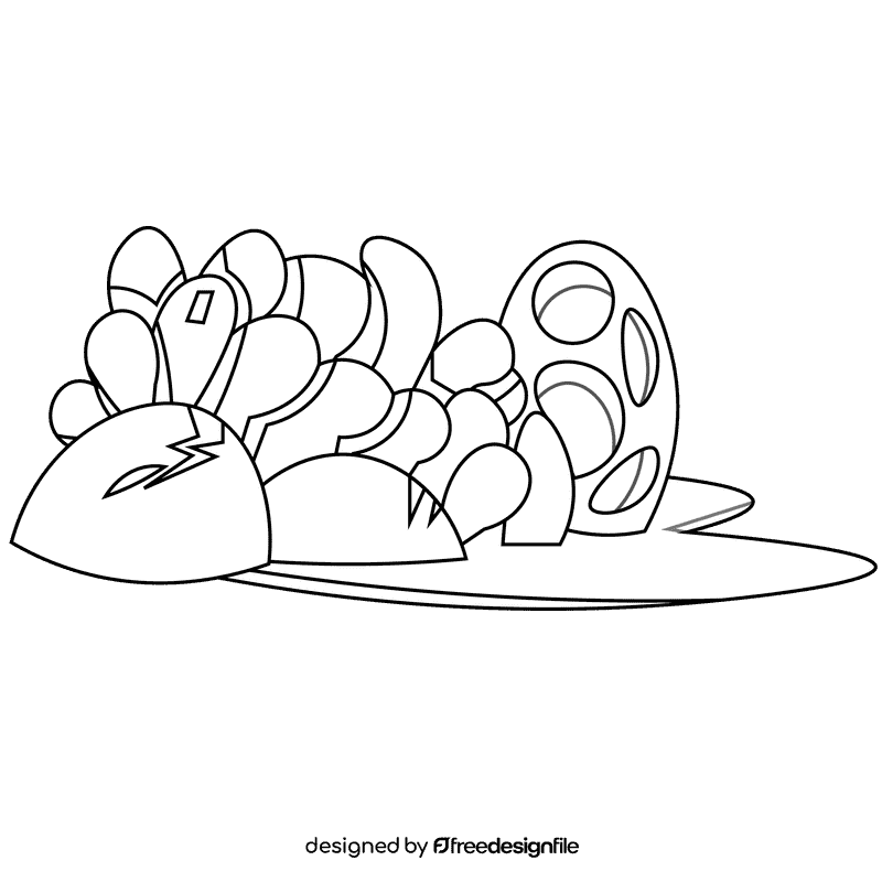 Underwater black and white clipart