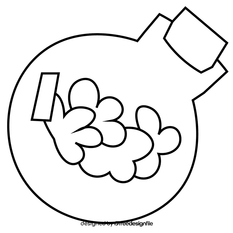 Druid bottle black and white clipart