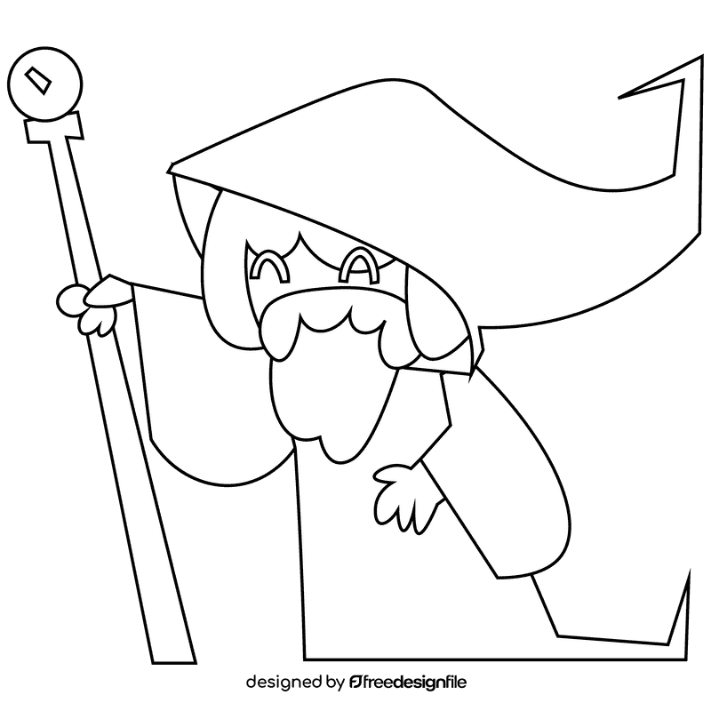 Druid black and white clipart